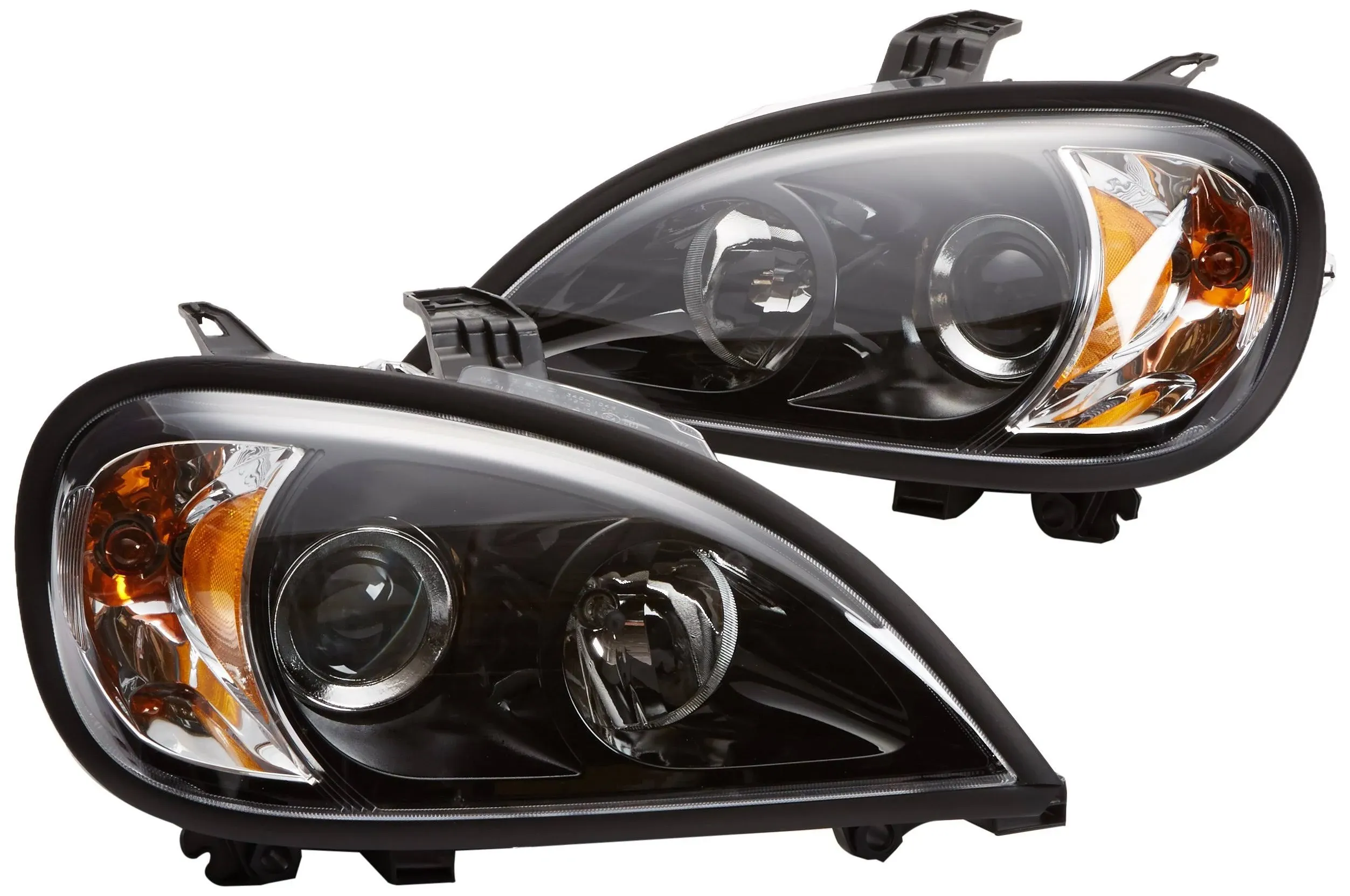 FREIGHTLINER COLUMBIA 2002 2003 2004 2005 BLACK PROJECTOR HEADLIGHTS PAIR SET