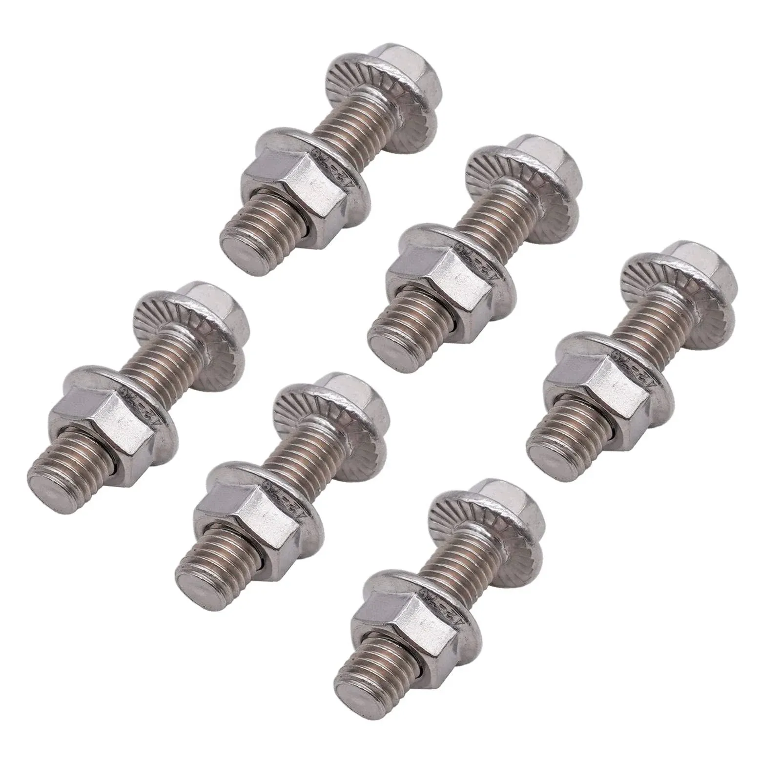 Flanged Hex Head Bolts, Flange Bolts, Exhaust Manifold Bolt Kit M10X1.5-35mm 6-Pack