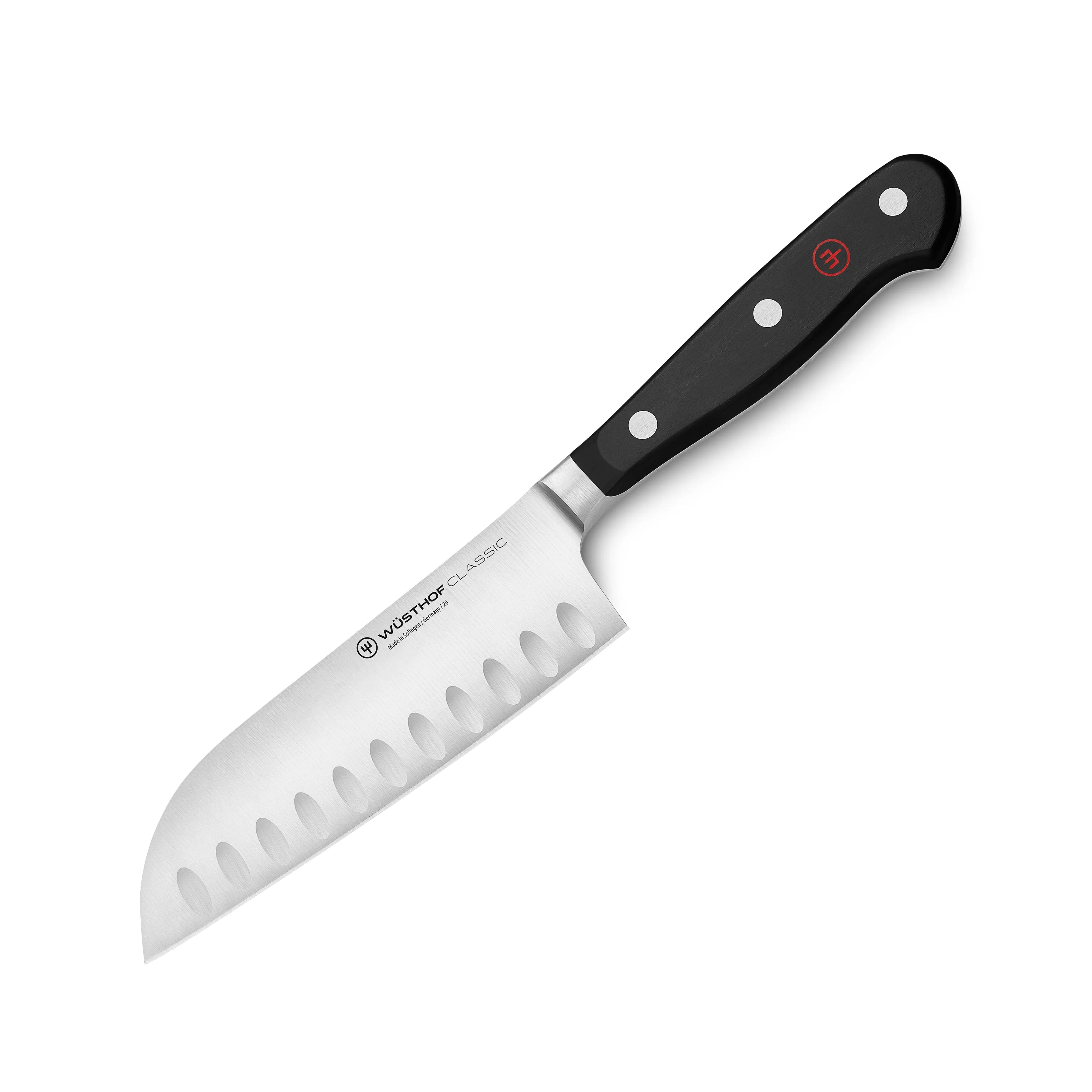 Wusthof 4182 Santoku Knife, 5", Black