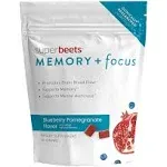 HumanN SuperBeets Memory + Focus Chews - Helps Support Brain Health & Alertness, Blueberry Pomegranate Flavor, 30 Soft Chews