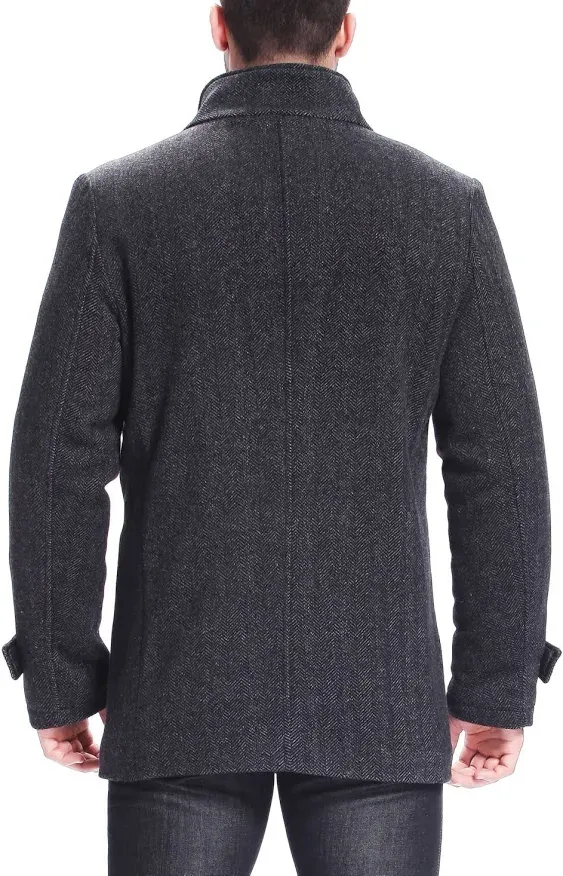 Men Samuel Herringbone Wool Blend Bibbed Car Coat