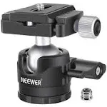 Neewer Black Low-Profile Ball Head 360 Degree Rotatable Metal Tripod Head