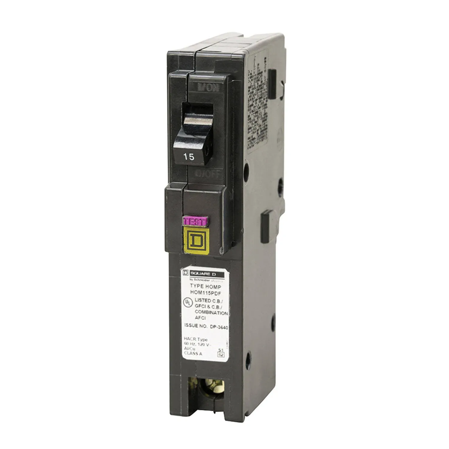 Homeline 15 Amp Single-Pole Plug-On Neutral Dual Function (CAFCI and GFCI) Circuit Breaker