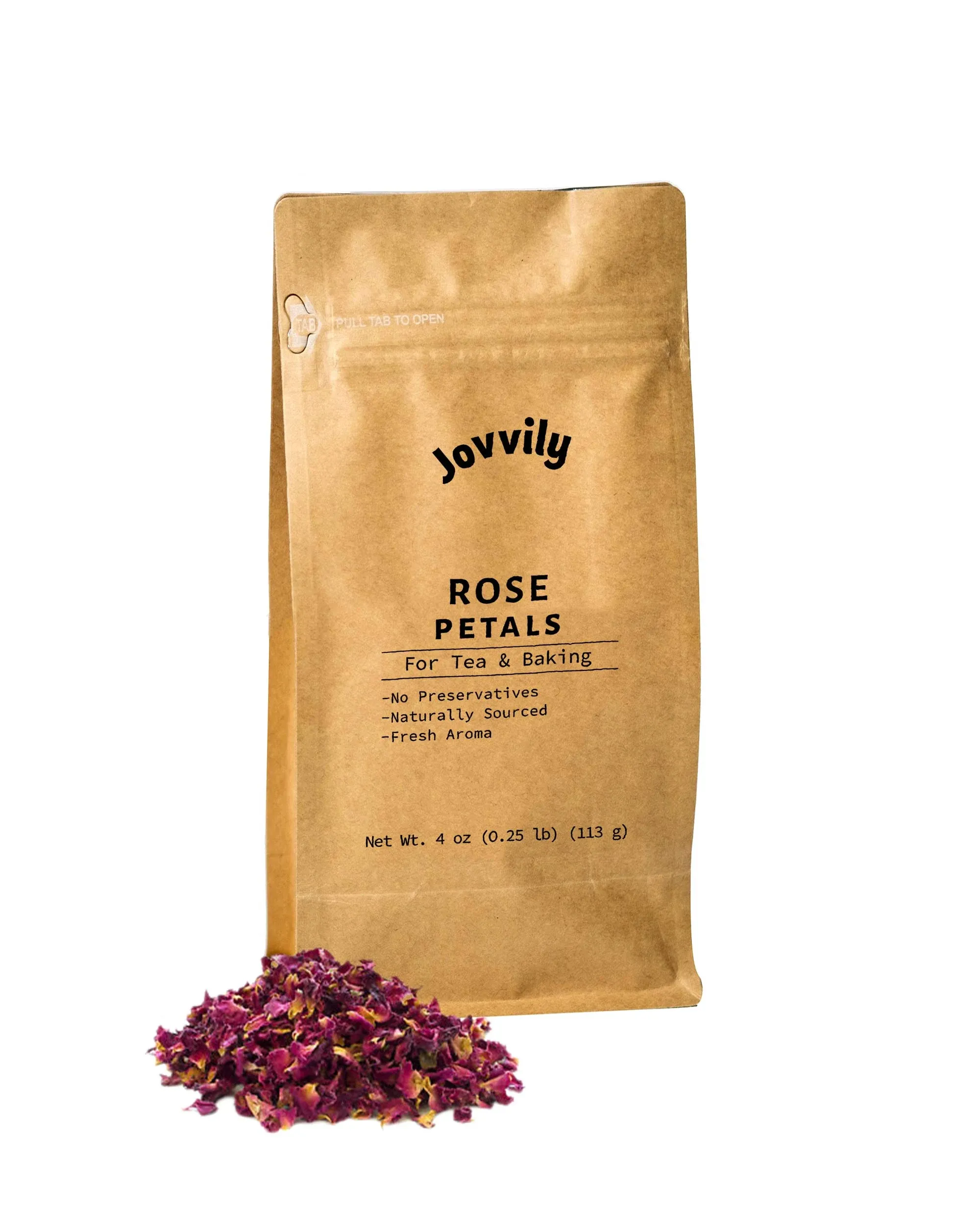 Jovvily Rose Petals - 4oz - Edible - Relaxing - Fresh Aroma