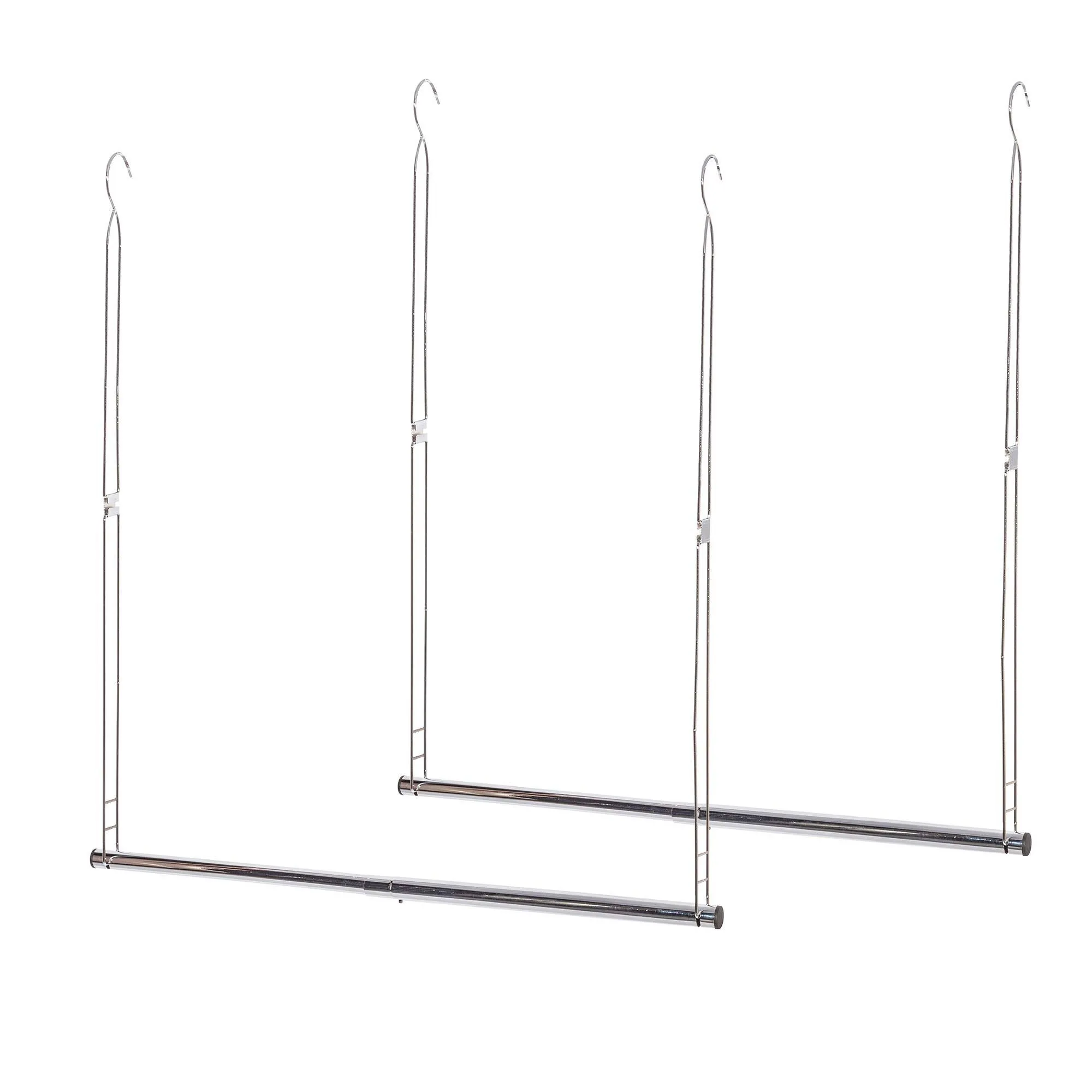 STORAGE MANIAC 2-Pack Hanging Closet Rod, Adjustable Width and Height, Clothes