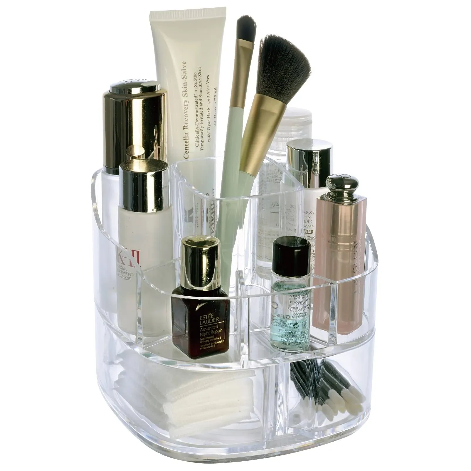 360 Rotating Makeup Organizer, Acrylic Cosmetic Storage Display Case,Bathroom Counter Organizer,Skin Care Rack for Vanity,Clear Holder for Makeup Brush,Lipstick