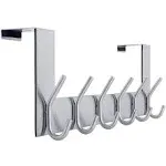 WEBI Over The Door Hook Door Hanger:Over The Door Towel Rack with 6 Hooks for Hanging Coats,Door Towel Hanger Door Coat Hanger Over Door Coat Rack Fo