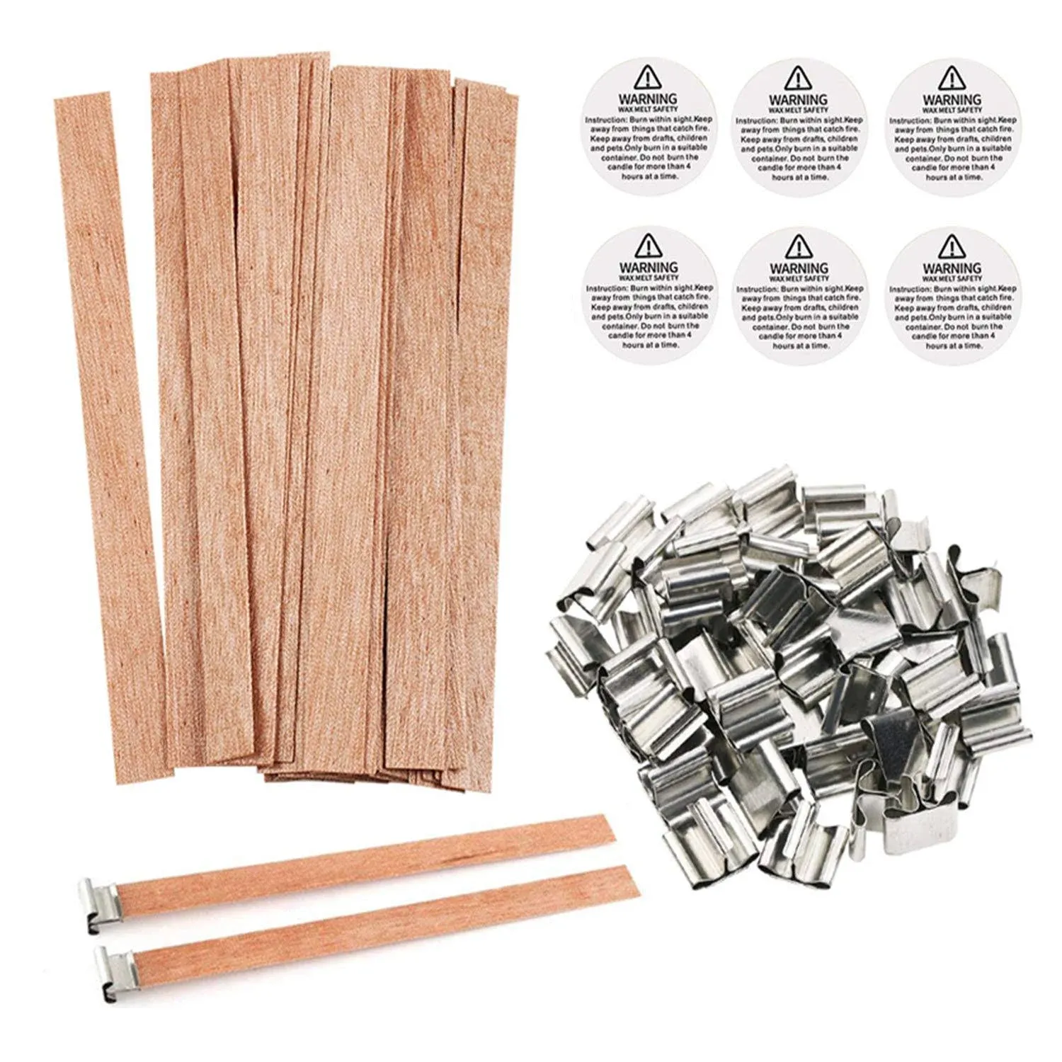 154Pcs Wood Candle Wicks, BENBO 5.1 X 0.5 Inch Smokeless Crackling Woo