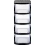 Clear Plastic 4 Drawer Home Storage Tower with Black Frame (For Parts)