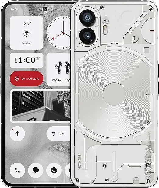 Nothing Phone (2) - 256 GB + 12 GB Ram, Glyph Interface, OS 2.0, 50 MP Dual Camera,OIS, 6.7” LTPO OLED Display, 4700mAh Battery, Water Resistant IP54, LTE, GSM only, Android Phone, White