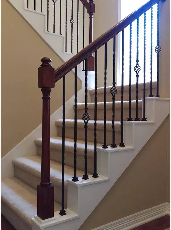 Staircase Iron Balusters Contractor Pack of 10 Stair Parts Double Twist 1 2 ...