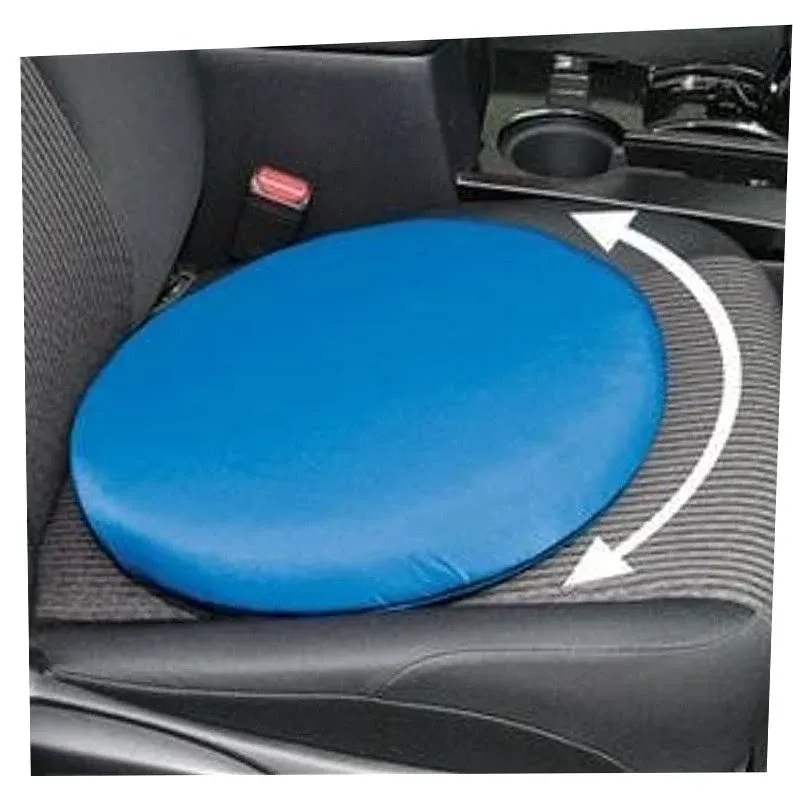 TRENTON Gifts Portable Lightweight Swivel Seat Cushion. 360 Degree Rotation. Supports up to 300 Lbs. Polyester Blue