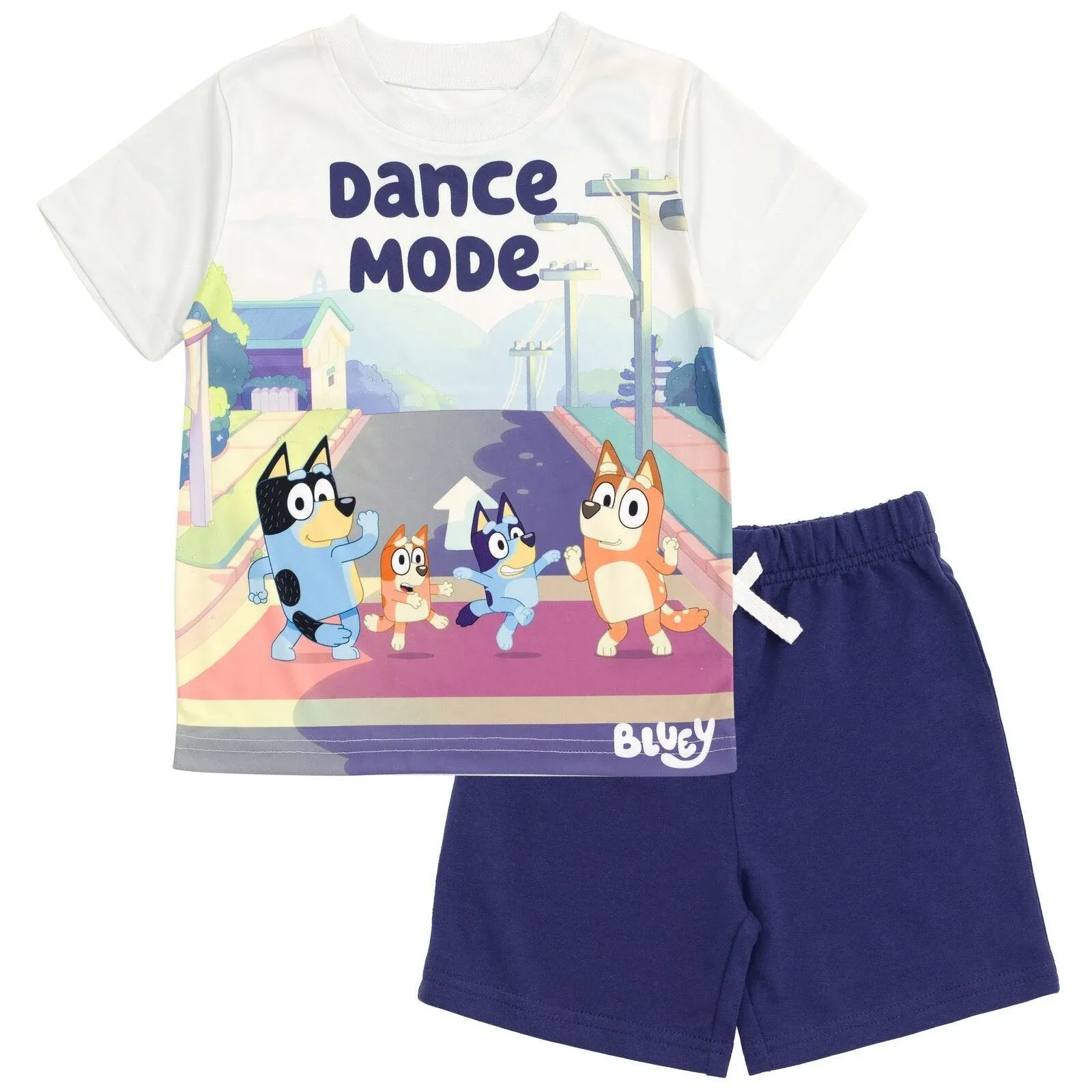 Bluey Chilly Mom Bandit Dad Bingo Little Boys T-Shirt and French Terry Shorts ...