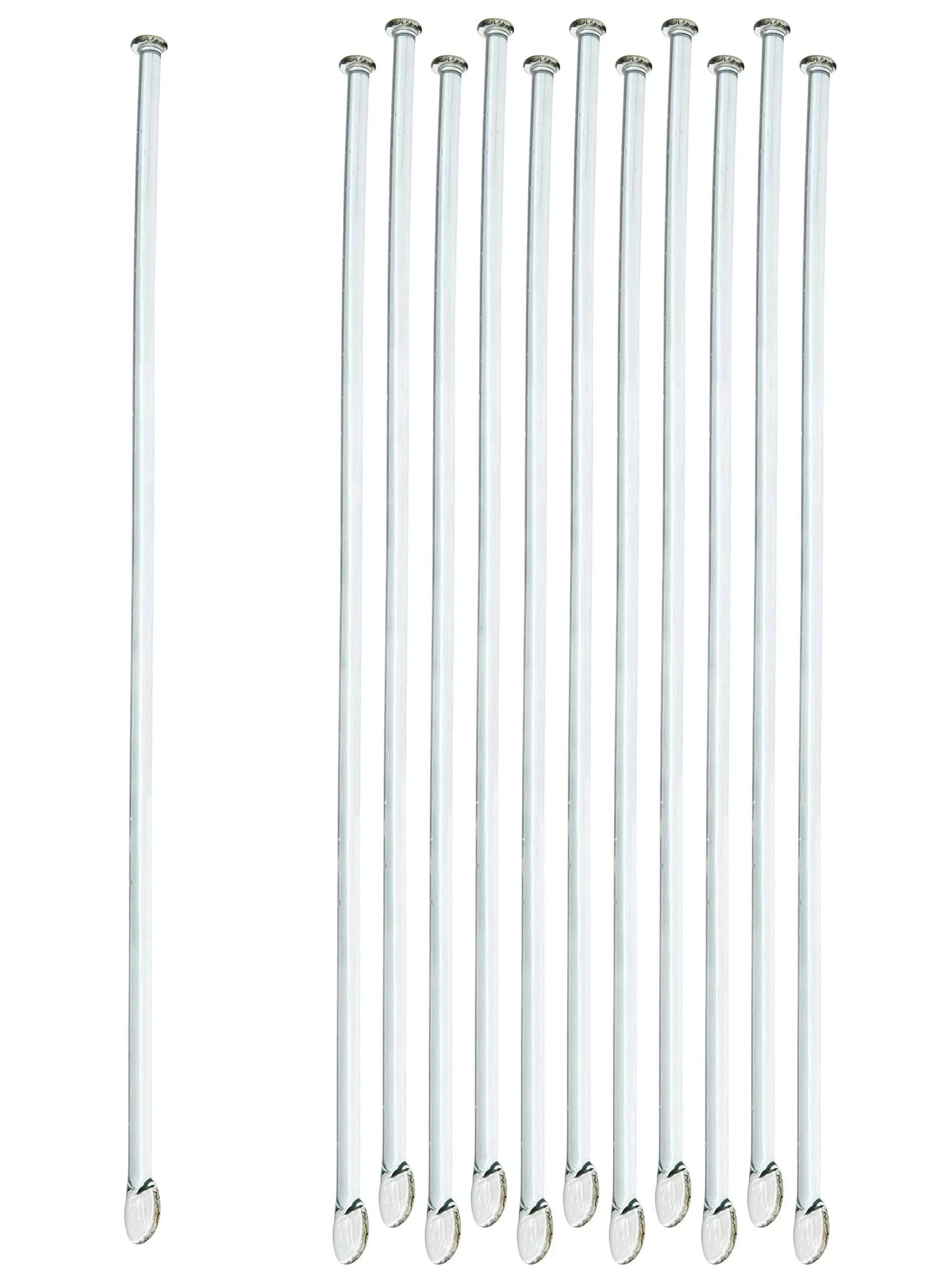 10pk Glass Stirring Rods, 11.8 - Spade & Button Ends, 6mm Diameter - Excellent ...