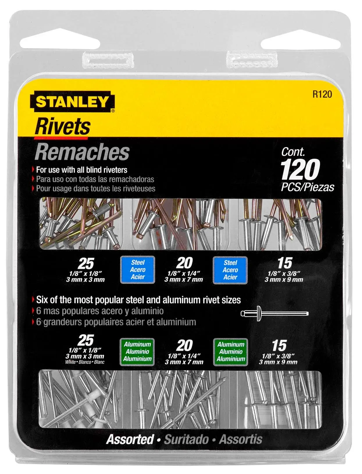 Stanley R120 Rivet Pack Assortment