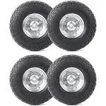 AR-PRO 4.10/3.50-4&#034; Flat Free Tire and Wheel (4-Pack) 10 Inch Solid Rubber Tires