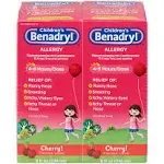 Children's Benadryl Allergy Liquid, Cherry, 8 Fluid Ounces (2 Count)