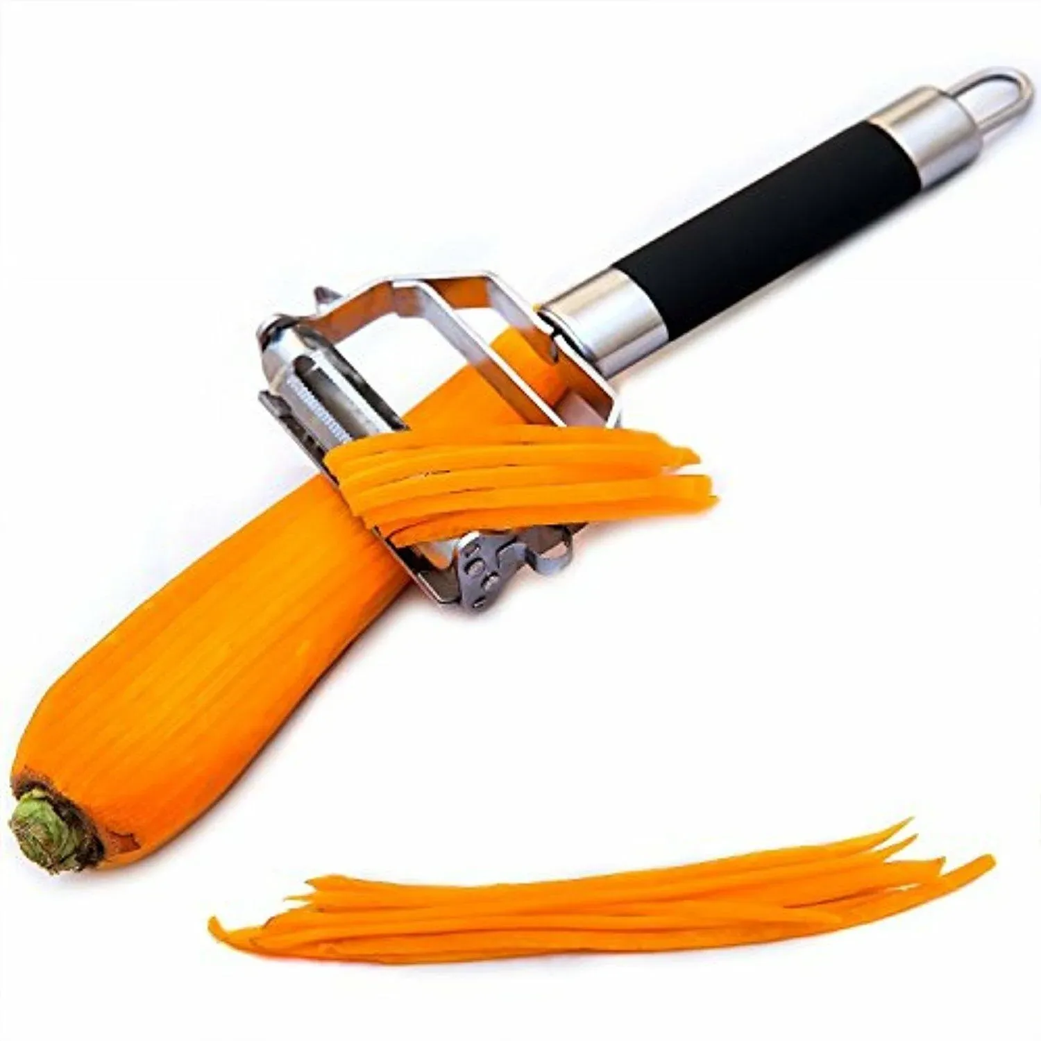 Deiss PRO Dual Julienne Peeler & Vegetable Peeler - Non-slip Handle - Apple Peeler & Potato Peeler, Orange Peeler, Zoodles Maker - Y Peeler, Veggie Peeler for Making Delicious Veggie Noodles