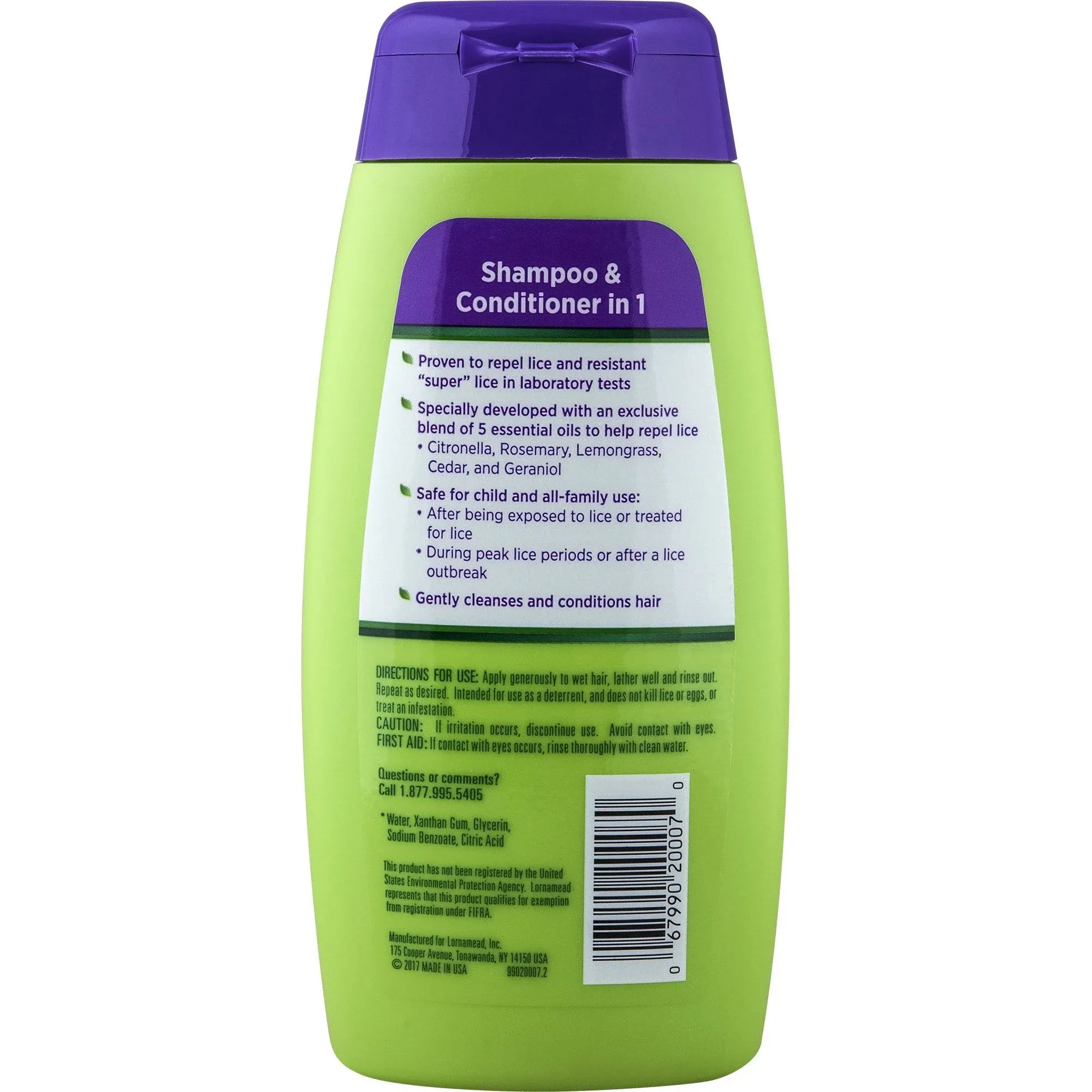 Lice Shield Shampoo & Conditioner in 1, Repels Lice and Super Lice, 10 fl oz