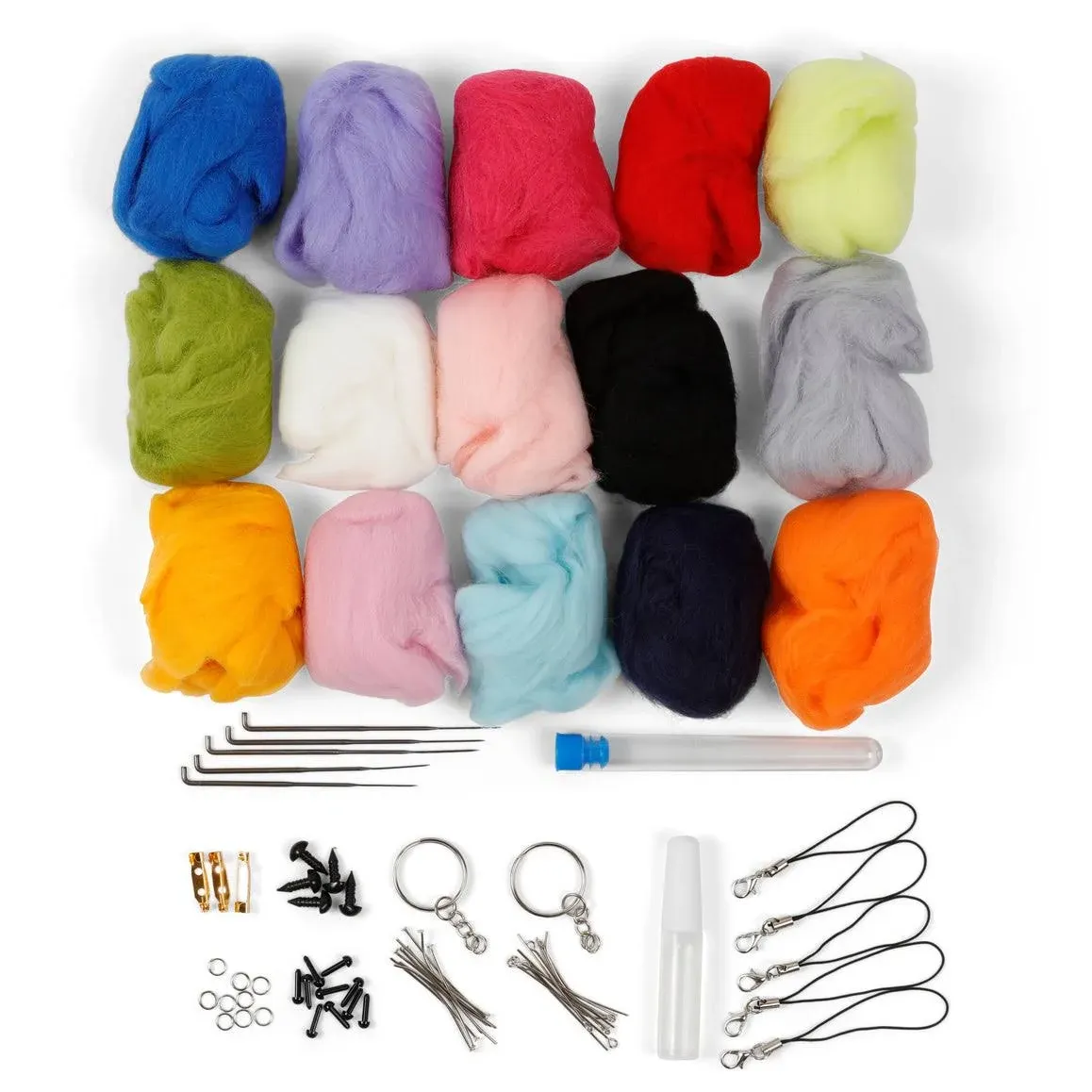 Incraftables Wool Needle Felting Kit (15 Colors). Best Wool Felting Kits for Beginners, Pros, Adults &amp; Kids. Wool Roving Felt Supplies Starter Set