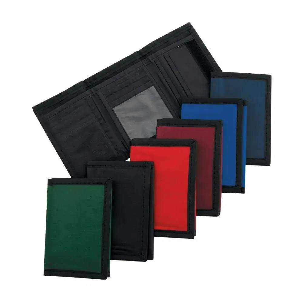 4 1/2 x 3 1/2 Basic Red, Yellow, Green, Blue & Black  Wallets - 12 Pc.