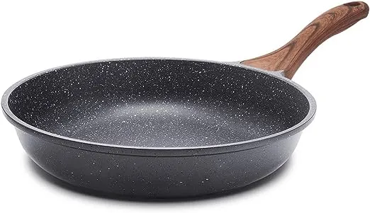 SENSARTE Nonstick Frying Pan Skillet, Swiss Granite Coating Omelette Pan, Healthy Stone Cookware Chef's Pan, PFOA Free (8/9.5/10/11/12.5 Inch) (10 Inch)