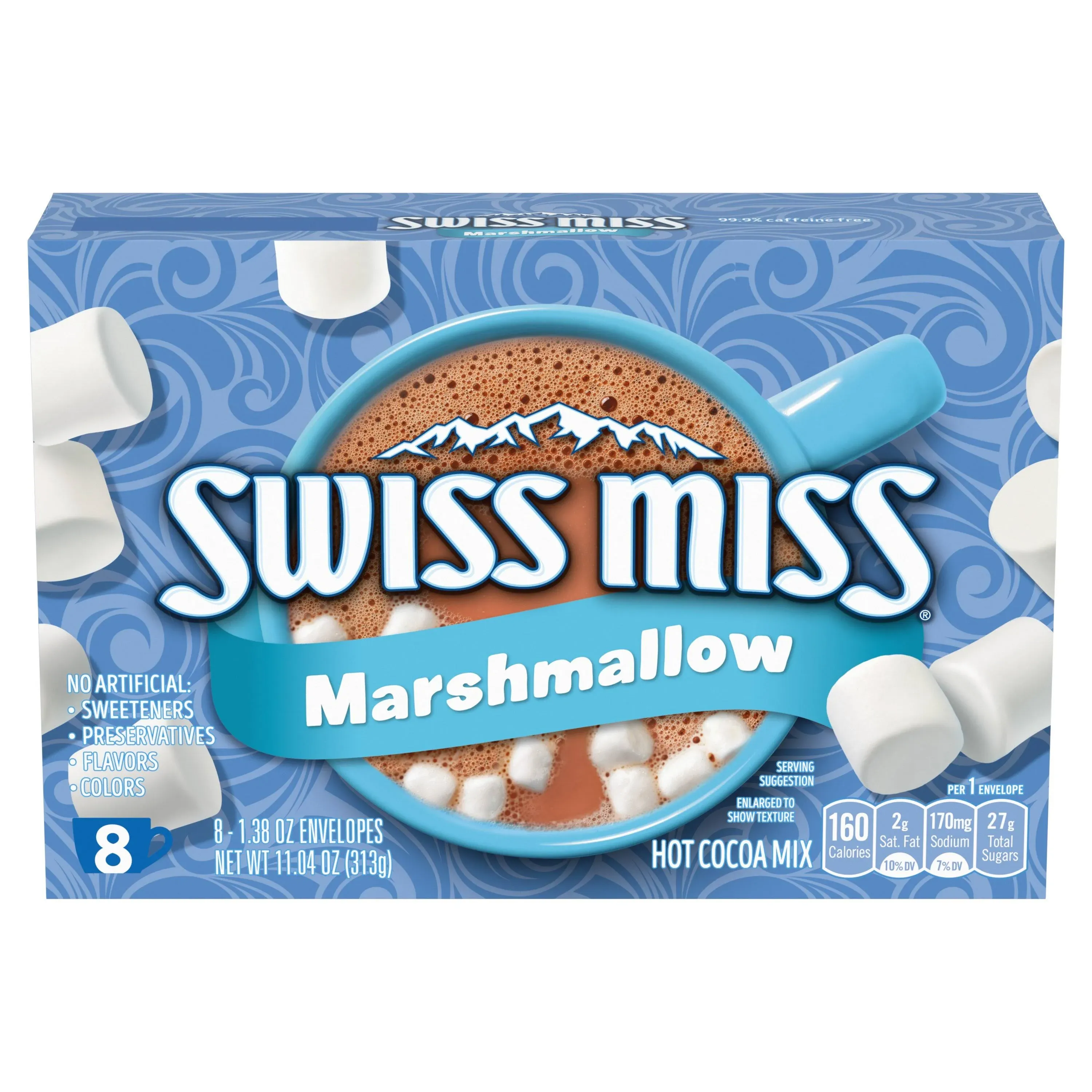 Swiss Miss Hot Cocoa Mix, Marshmallow - 8 pack, 1.38 oz envelopes