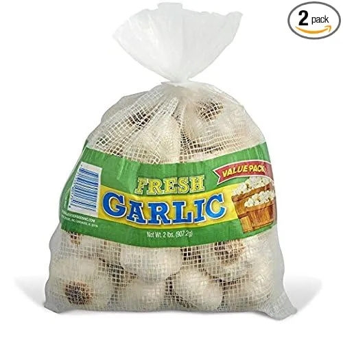 Whole Fresh Garlic Bulbs 4 lbs (2 Bags of 2 lbs) Product of USA