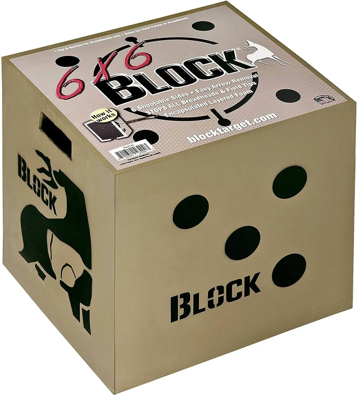 Block Targets 6x6 18x16x18 - 6-sided Broadhead Rated