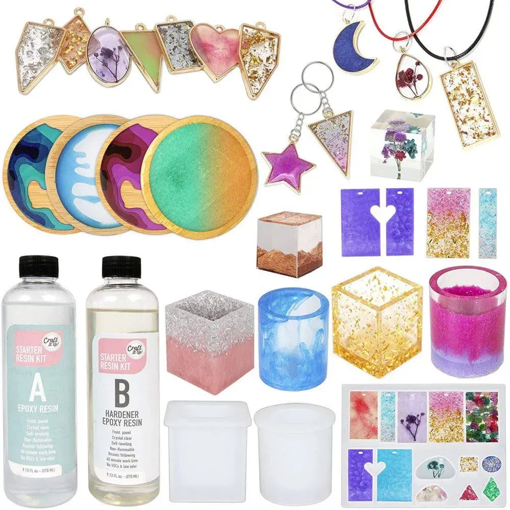 Resin Kit by Craft It Up! Complete Starter Jewelry Making Resin Kit for Beginners