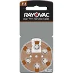 Rayovac Size 312 Extra Advanced Mercury Free Hearing Aid Batteries + Battery Holder Keychain Kit (80 Batteries)