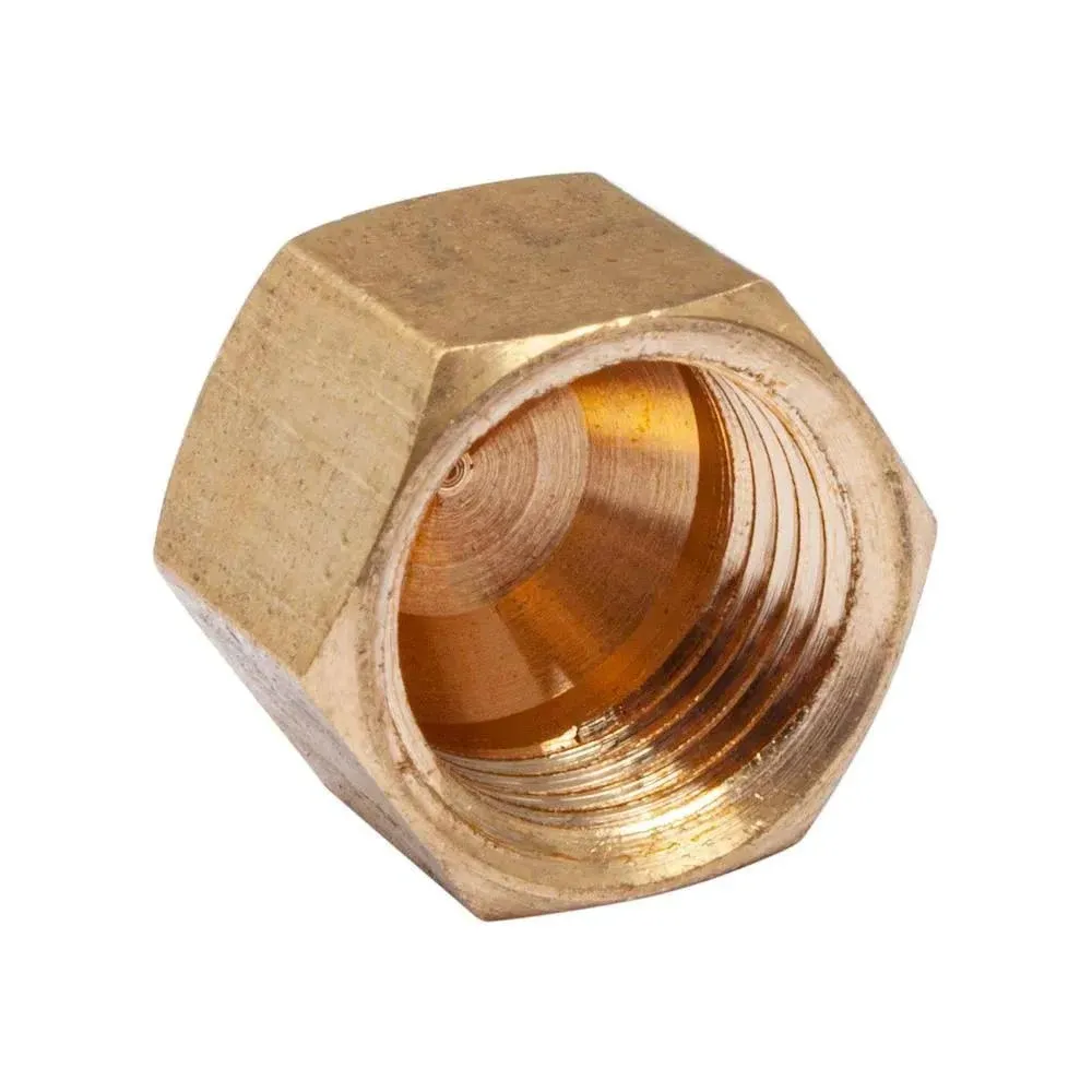  1/4-Inch Brass Compression Cap Stop Valve Cap,Brass Compression Fitting(Pack 