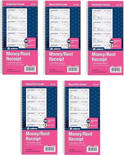 Adams 2-Part Rent Receipt Book