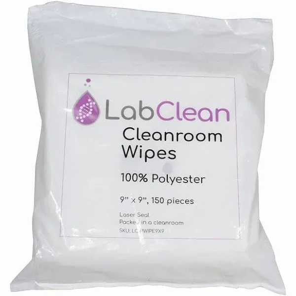 LabClean CLEANROOM WIPES, 100% POLYESTER, 9?Â«â€¢ x 9?Â«â€¢, 150/PACK - 226048