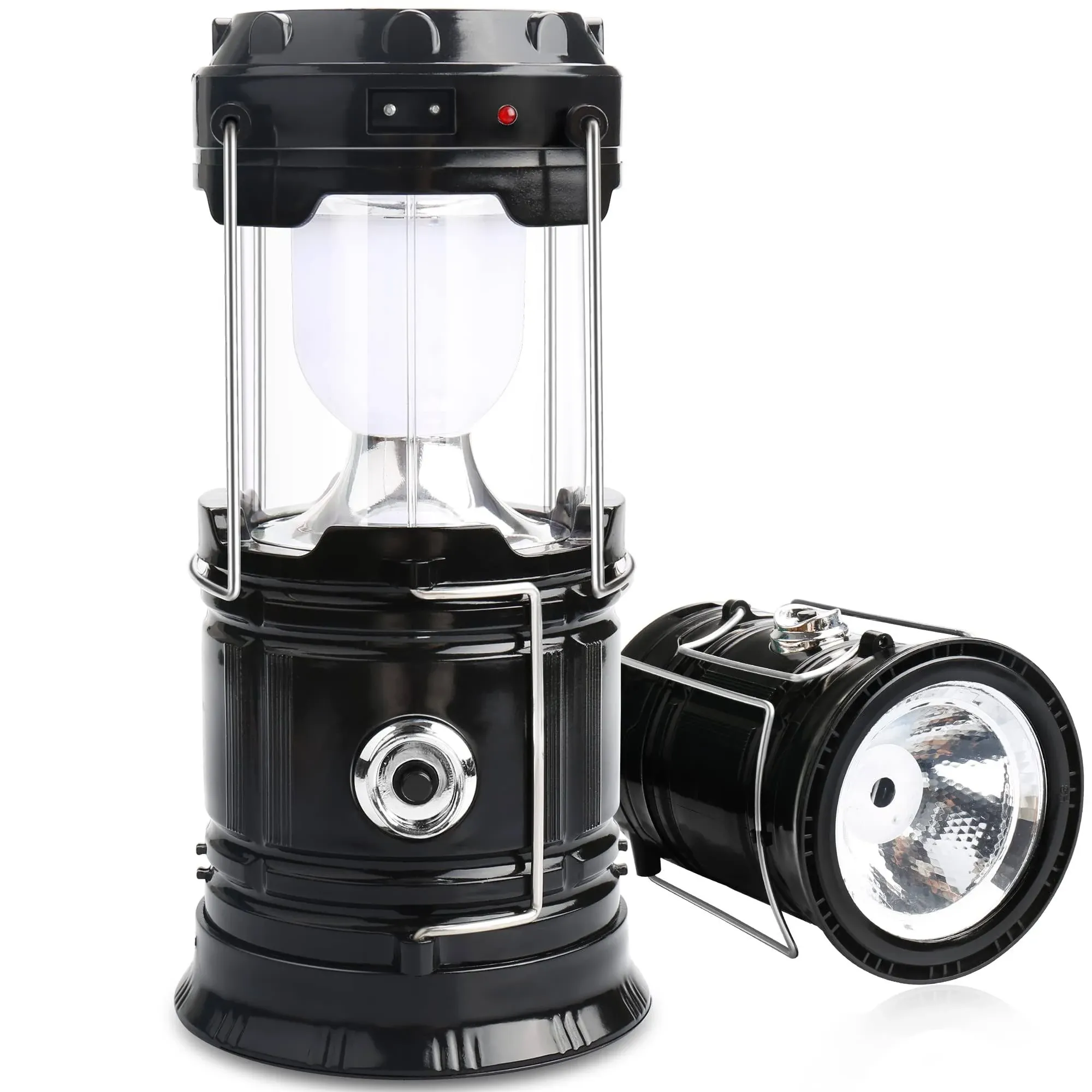 2 Pack LED Camping Lantern Solar Lantern, Collapsible Solar Camping Lights ...