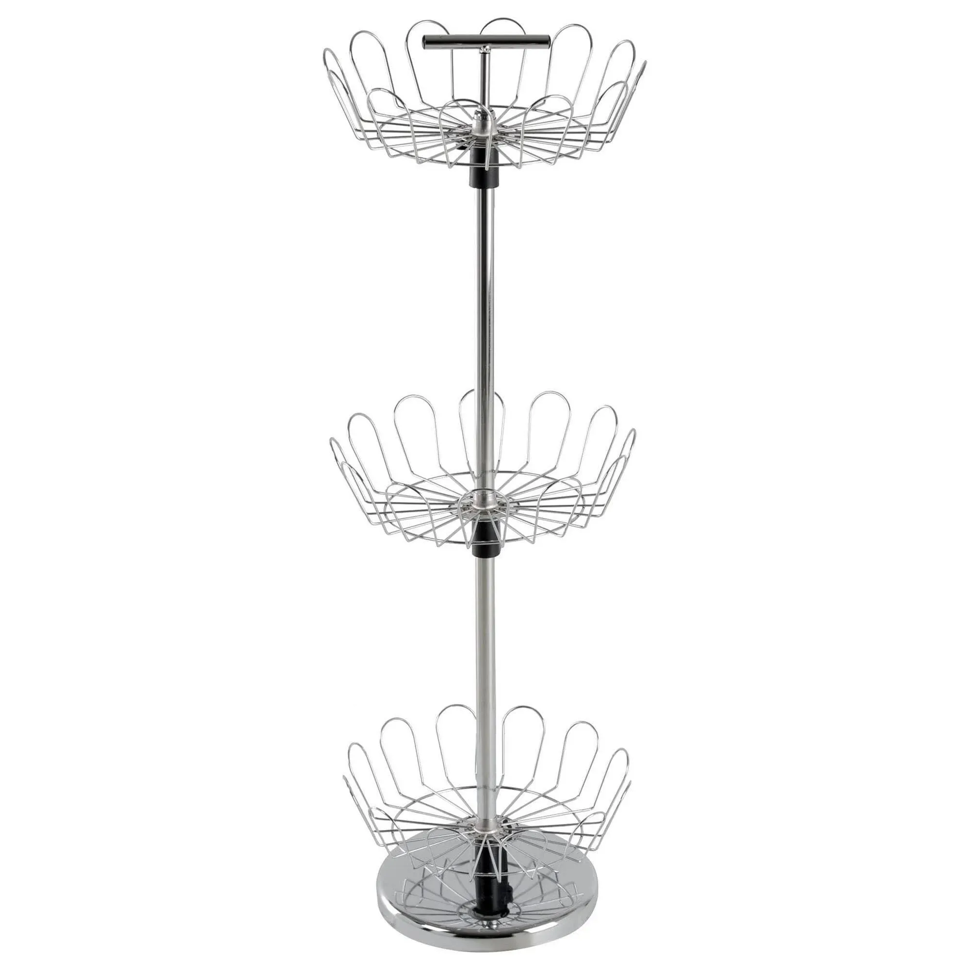 Heavy-Duty Steel 3 Tier Shoe Tree Organizer Fits 18 Pairs of Shoes Revolving