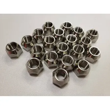 Twenty (20) Pack Open 304 Stainless Steel 1/2-20 Lug Nuts For Trailer Wheel