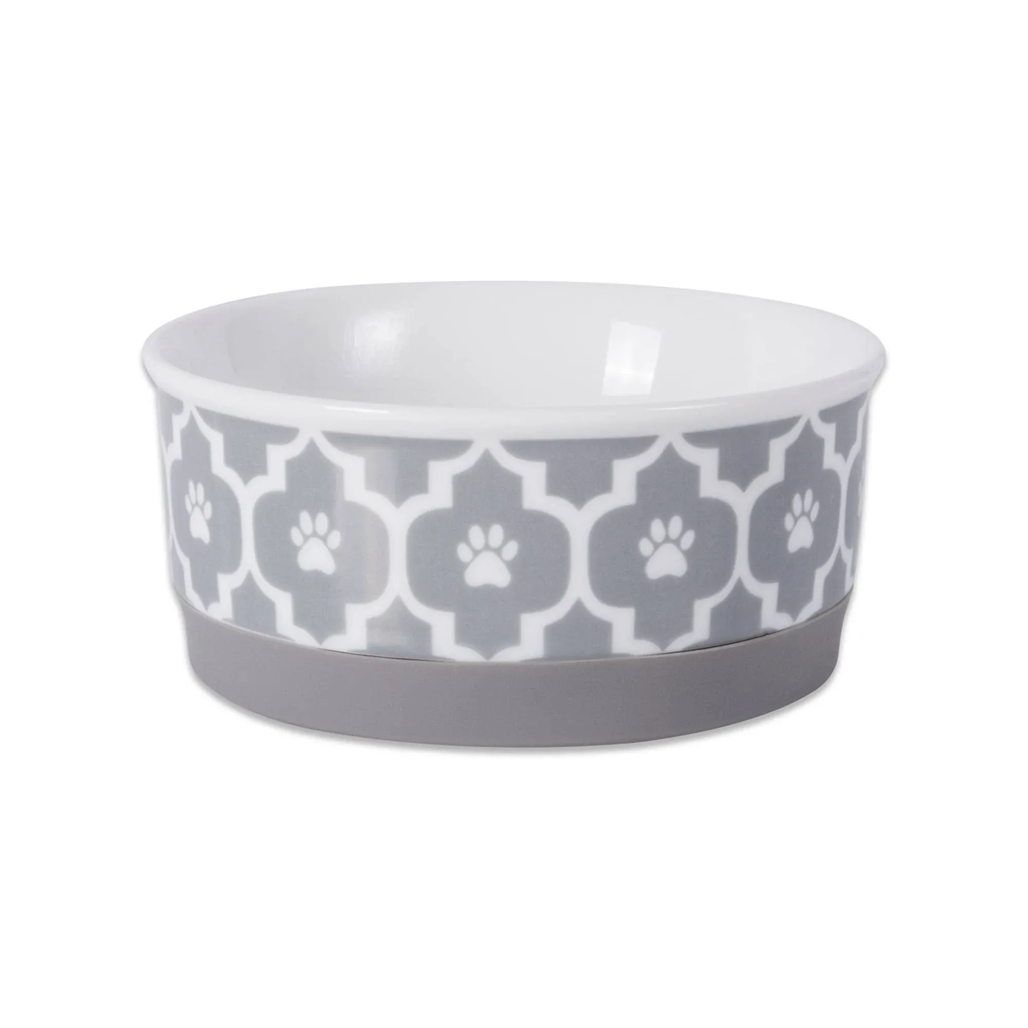 4.25 x 2 in. Lattice Pet BowlGrey Small