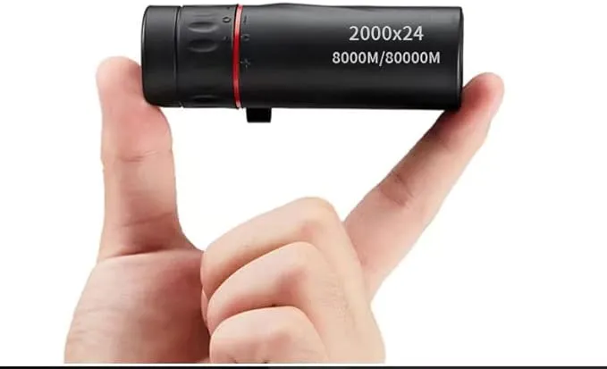 2000X24 Monocular Focus Optics Telescope onocular Power Monocular for Adults with Phone AdapterNight Vision Monocular Lightweight Pocket Monoscope with for Adults Kids, 8000M/80000M Gifts