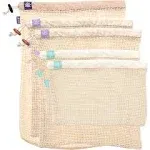 Lotus Sustainables Reusable Produce Bags 100% Organic Cotton Set of 5