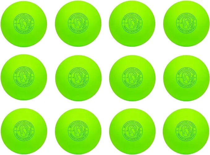 Signature Lacrosse Ball Set - Packs of 2, 4, 8, 12, and 100 - No Chemical Smell Massage Balls, Myofascial Release Tools, Back Roller, Muscle Knot Remover