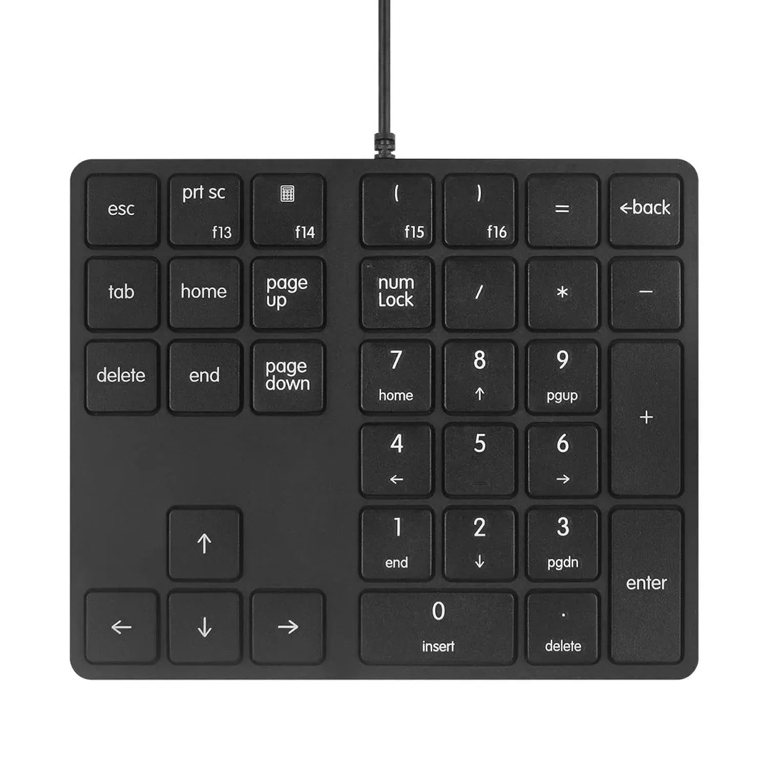 Qisan Numeric Keypad 34 Keys (30%) Mini Multifunctional Wired Numpad Portable Keypad Black Magicfo