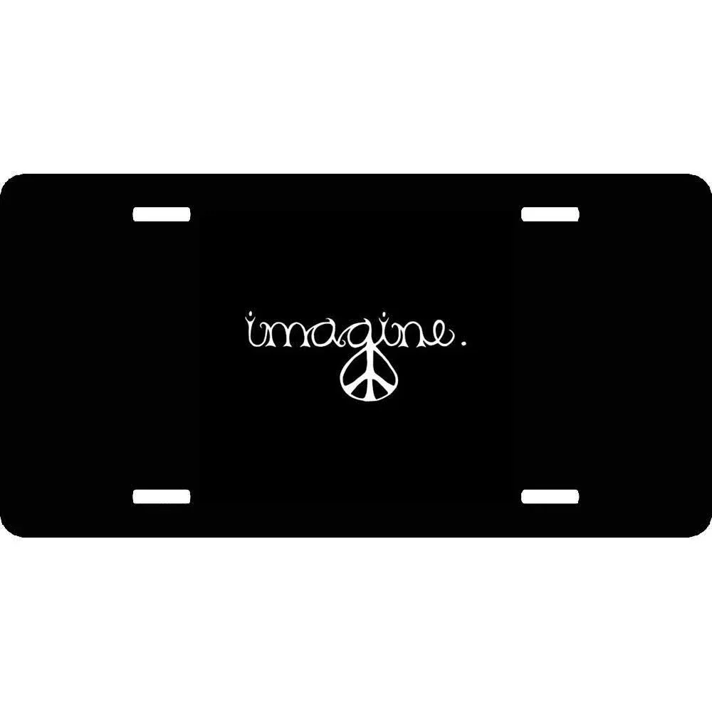 Imagine Peace Personalized Novelty Front License Plate Cover Vanity Humor Funny ...