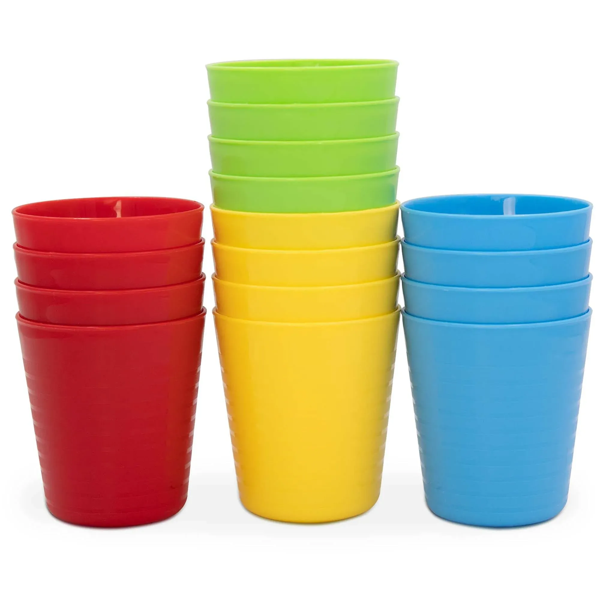 Kids Cups - Set of 16 Kids Drinking Cups Kitchen Set of Cups Colorful Plastic ...