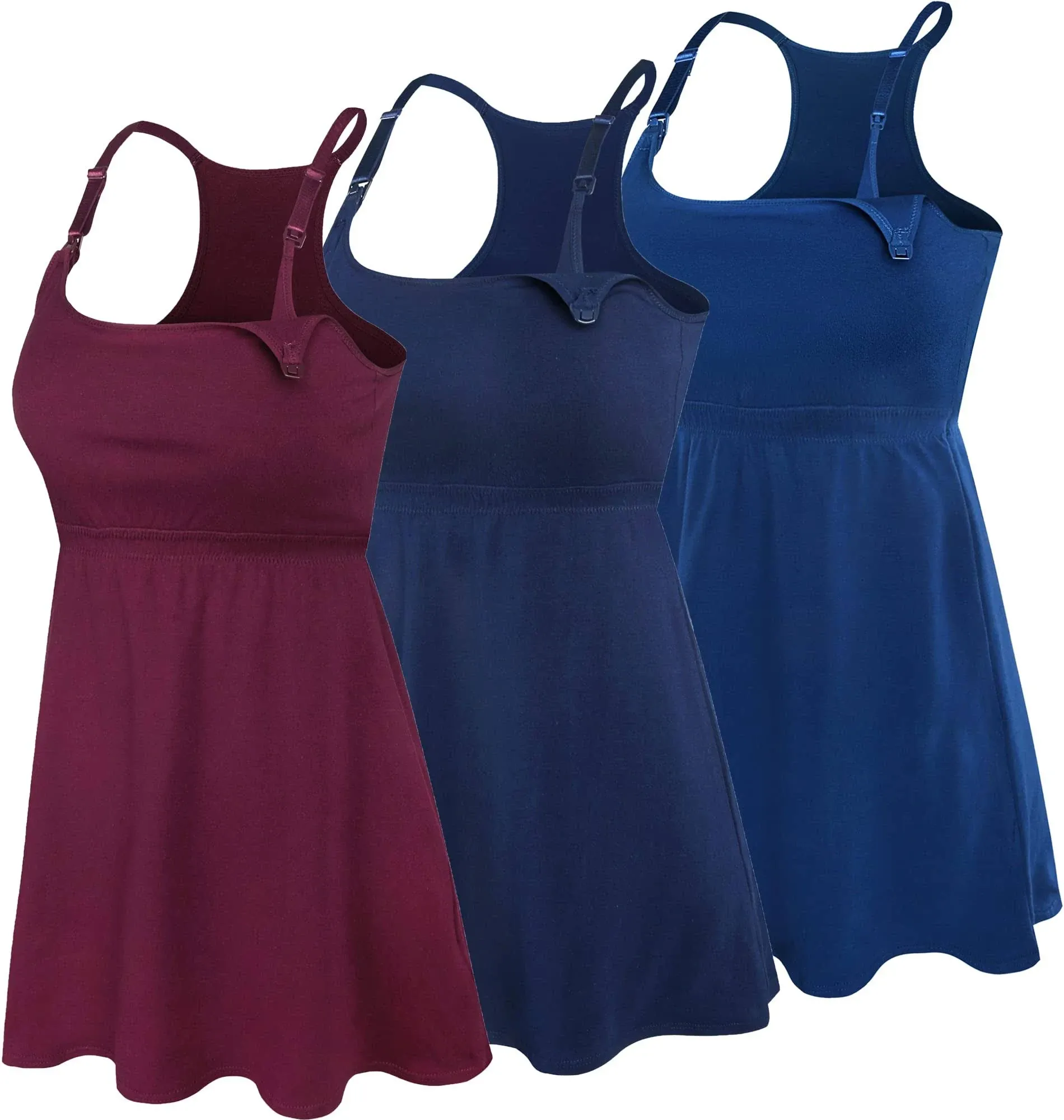 SUIEK 3Pack Racerback Nursing Tops Tank Cami Maternity Bra Breastfeeding Sleep ...