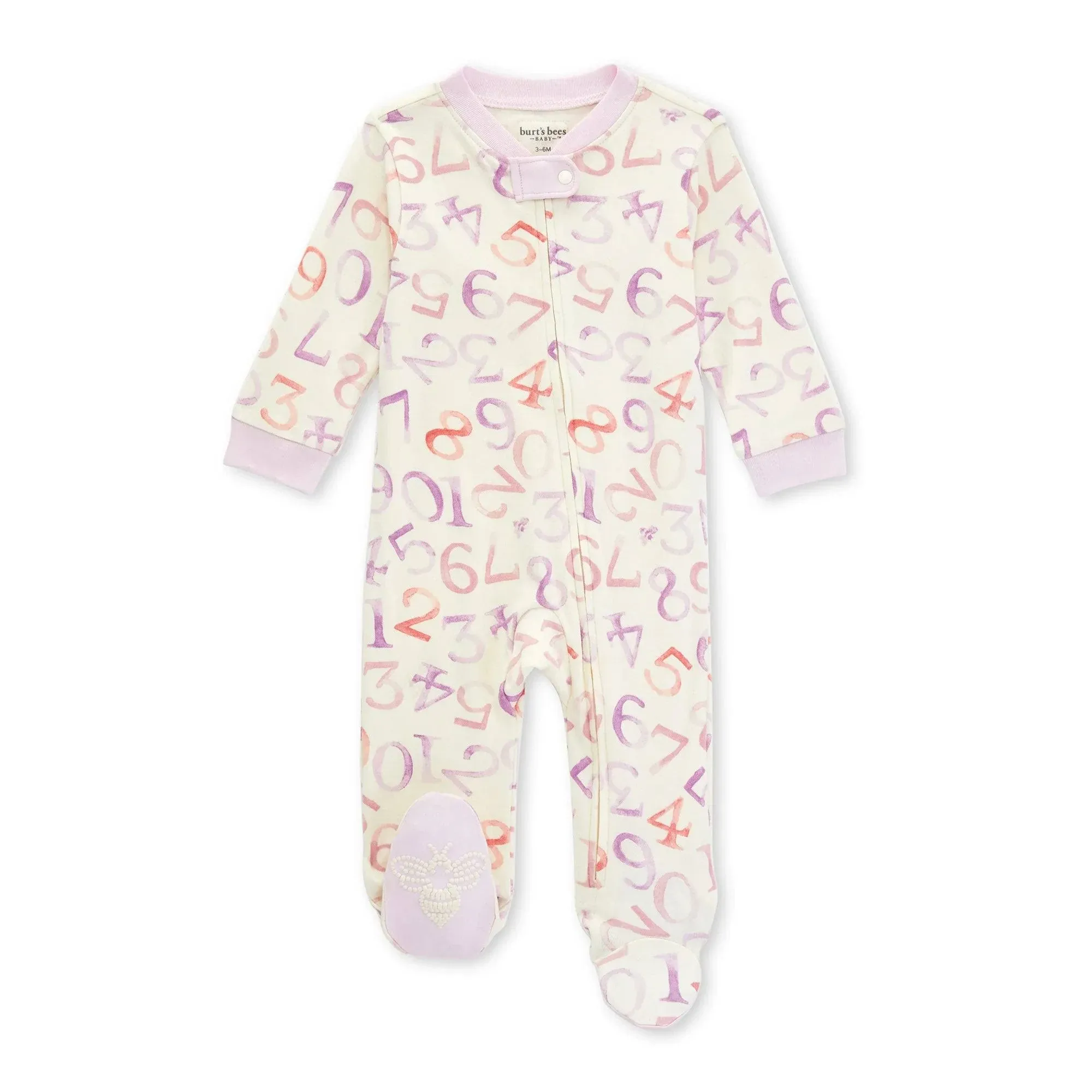 Burt's Bees Baby Girls Footed One-Piece Pajamas, Sleep and Play Loose Fit, 100% Organic Cotton, Sizes NB to 6-9 Months