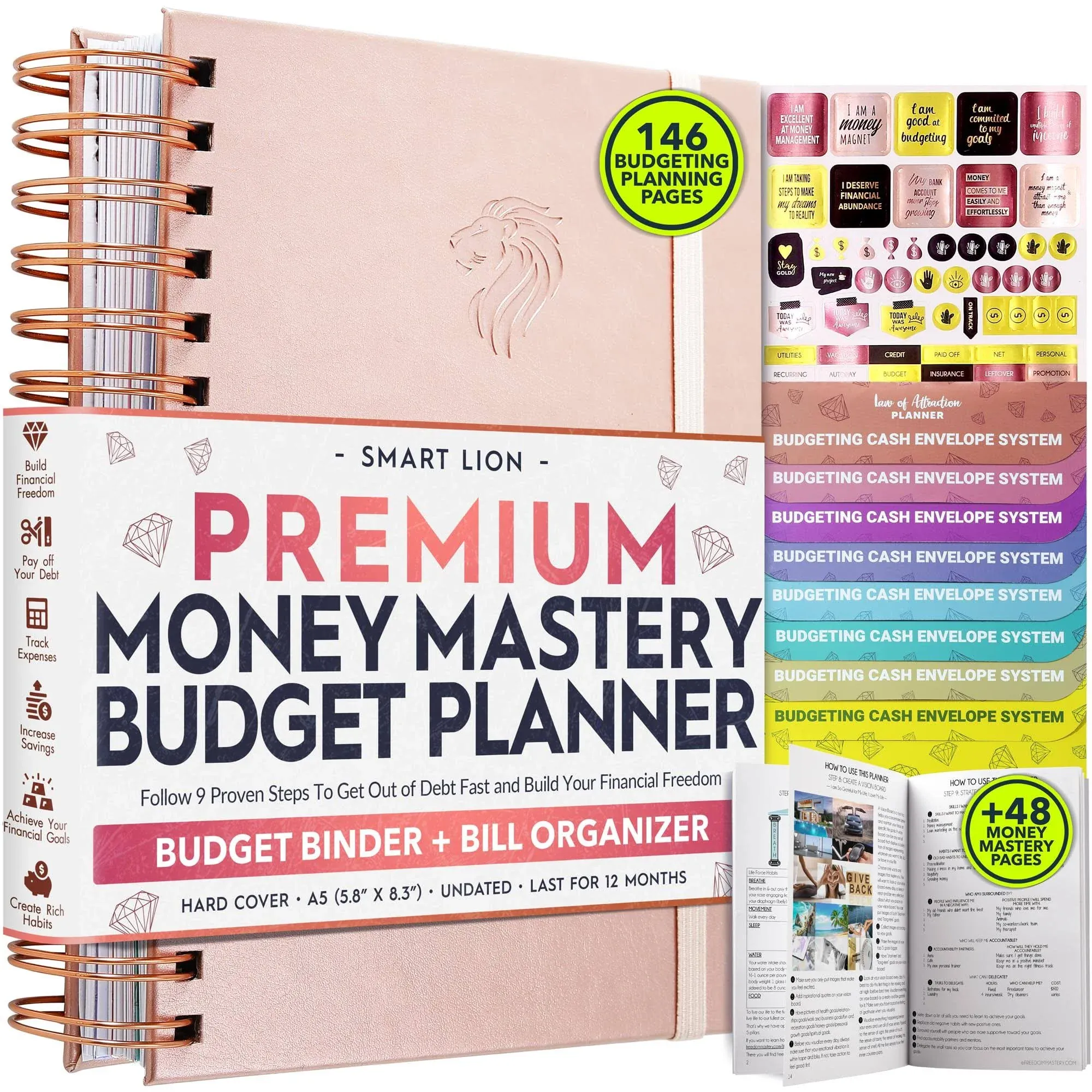 Budget Planner & Bill Organizer - A 12 Monthly Planner Journey to Financial Freedom, Undated Budget Book, Budget Organizer and Budget Planner with Cash Envelopes