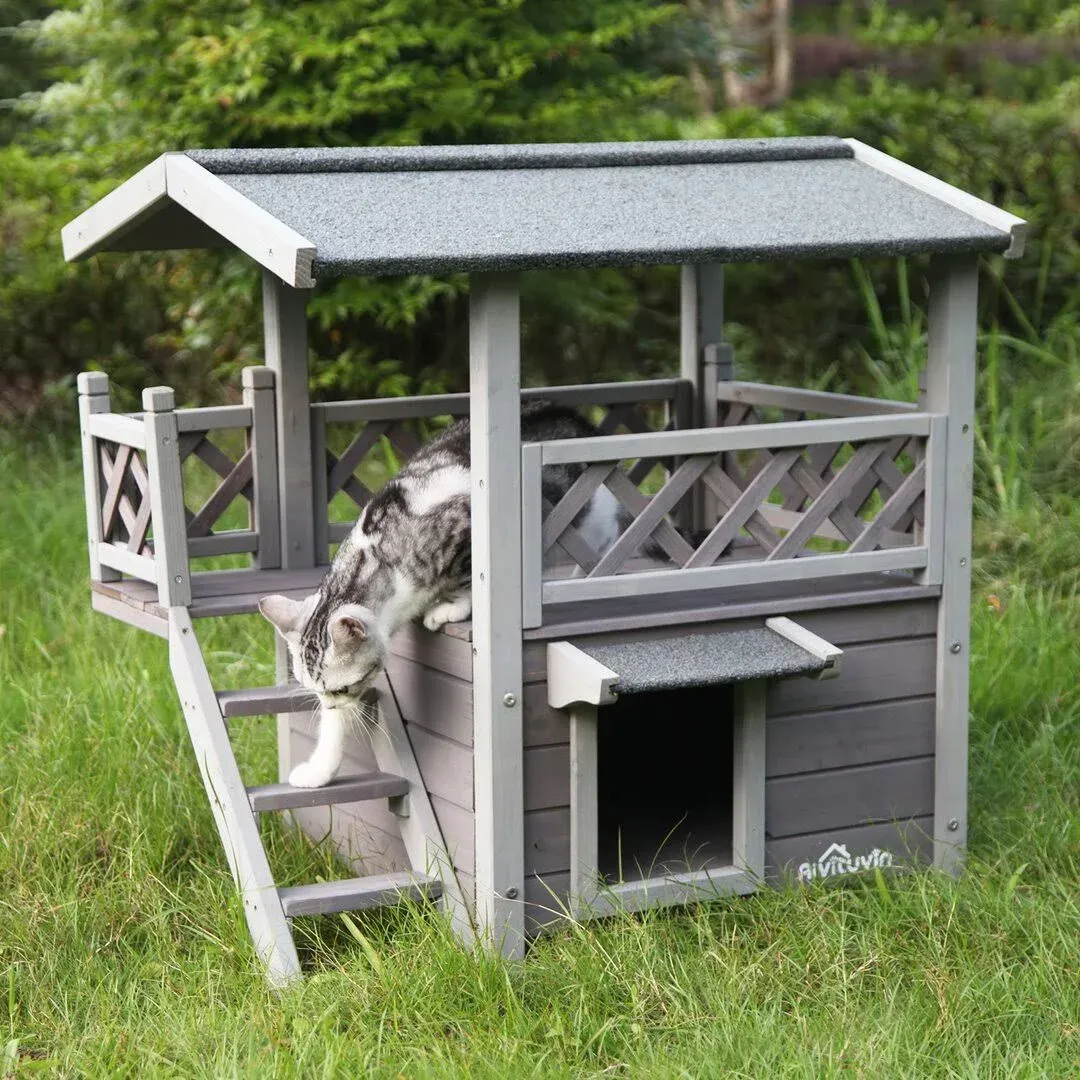 Aivituvin Outdoor and Indoor Cat House (Inner Space 5.2 sq.ft)