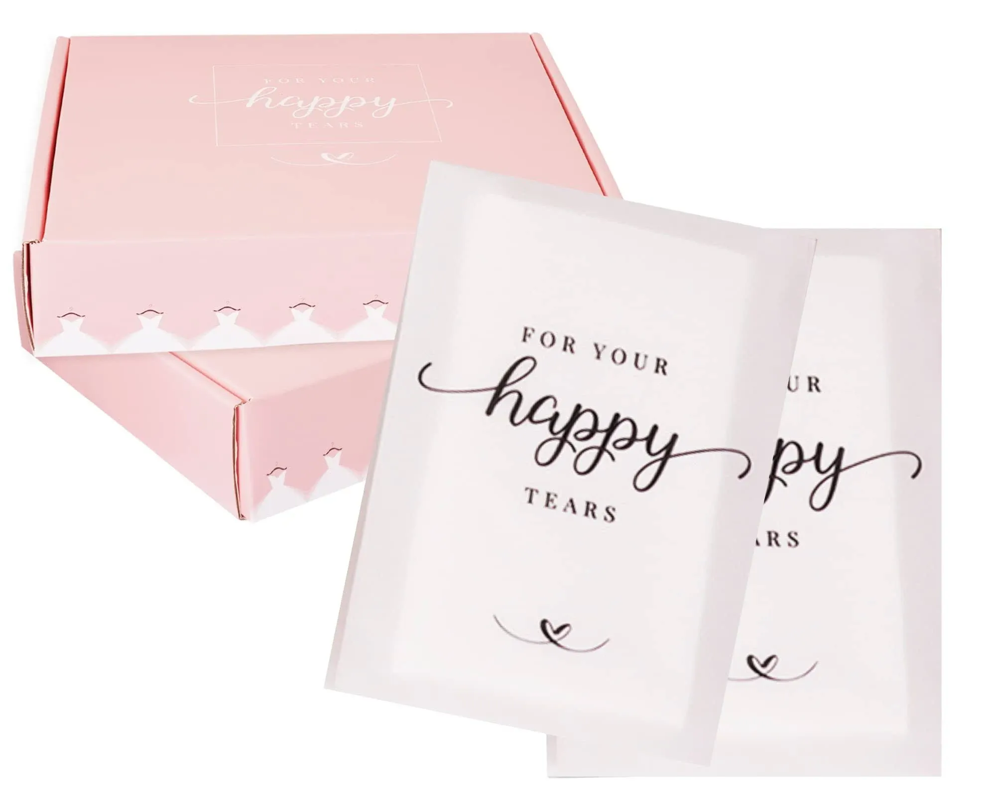 Wedding Tissues Packs For Guests- Set of 20- For Your Happy Tears Tissues- Wedding Favors for Guests – Frosted-Paper – Bulk Individual Tissue Packs & Items for Wedding Welcome Bags by PureRejuva