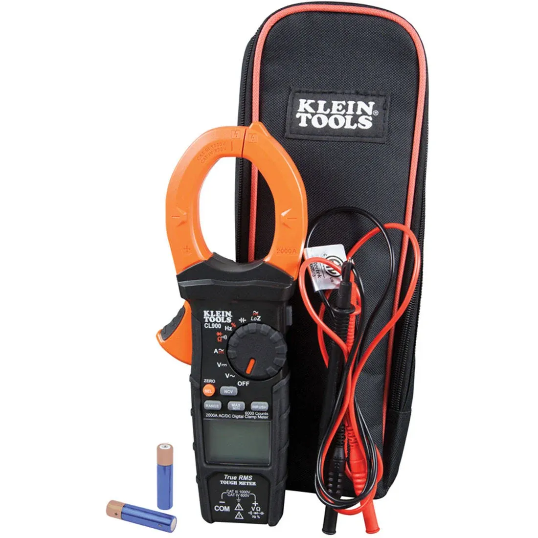 Klein CL900 2000 Amp AC Auto-Range TRMS Low Impedance (LoZ)  Digital Clamp Meter with Case